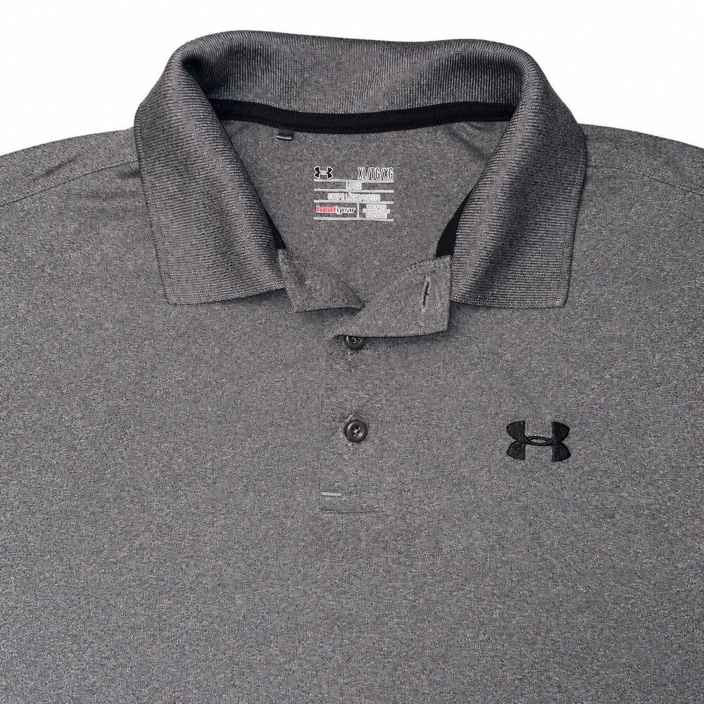 Under Armour HeatGear Polo Mens XL Gray Loose Fit Golf Performance Shirt - Picture 2 of 5